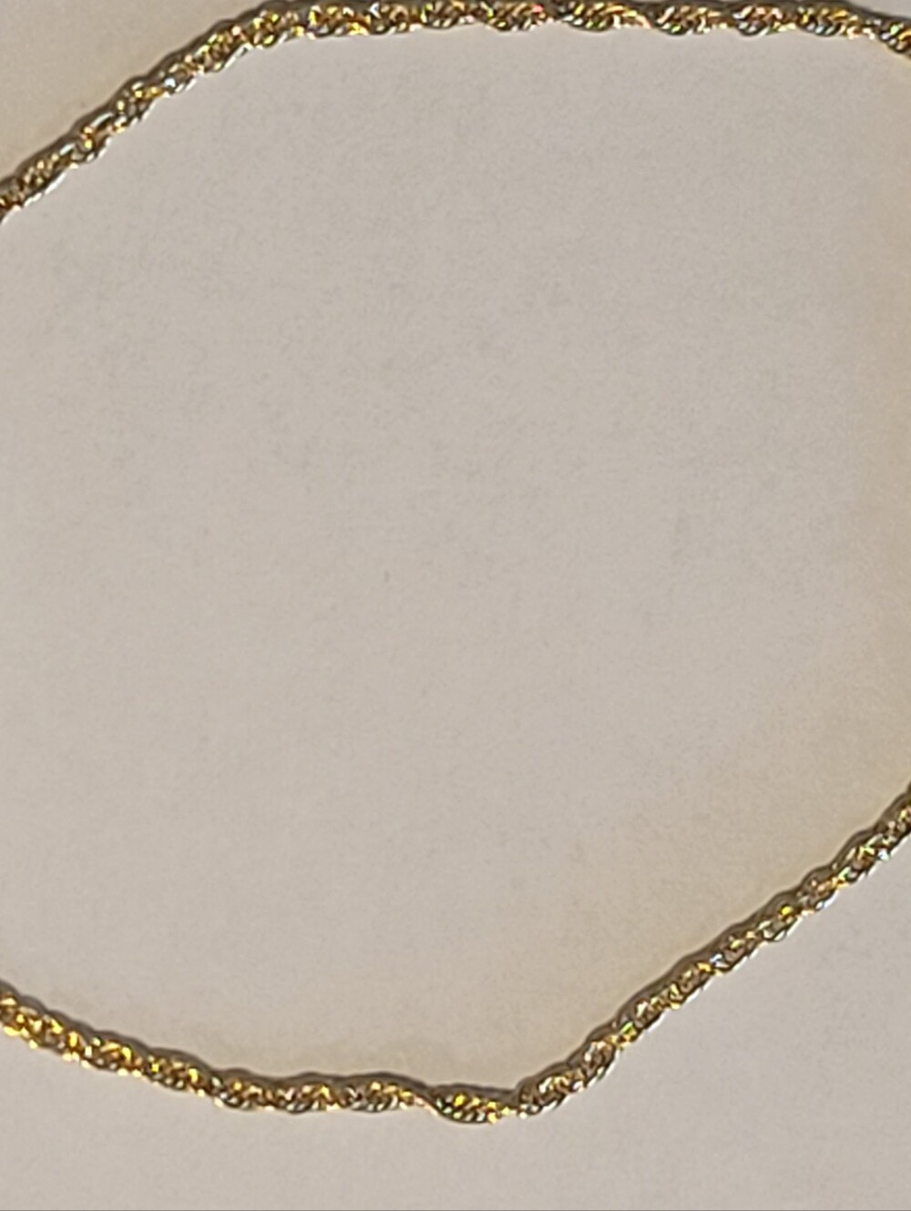 14K Yellow Gold Very Denty Bracelet with Light Blue Heart Stone Pendant,7" Long - Picture 3 of 9